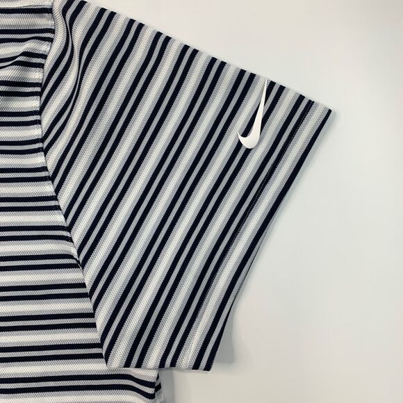 Nike Shirt Men 2XL XXL Gray Navy Striped Dry Victory Polo Flat Seam Knit Dri Fit - Picture 5 of 12